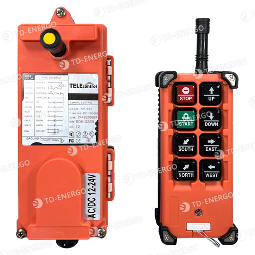 Радиоуправление TeleControl F21-E1B (6 кнопок, 1 скорость) 12-24В